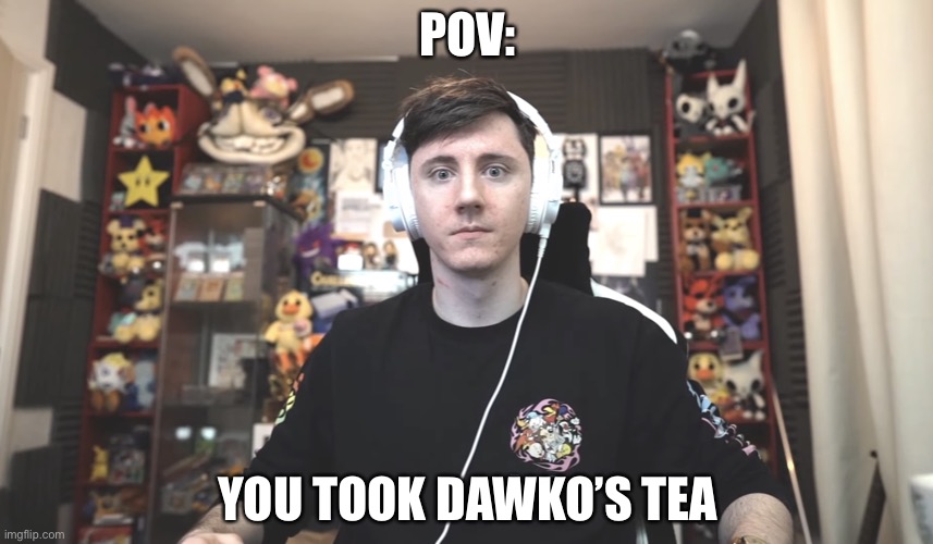 Dawko unamused | POV:; YOU TOOK DAWKO’S TEA | image tagged in dawko unamused | made w/ Imgflip meme maker