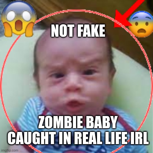 Not clickbait, gone wrong, cops were called, at three am | NOT FAKE; ZOMBIE BABY CAUGHT IN REAL LIFE IRL | image tagged in real | made w/ Imgflip meme maker