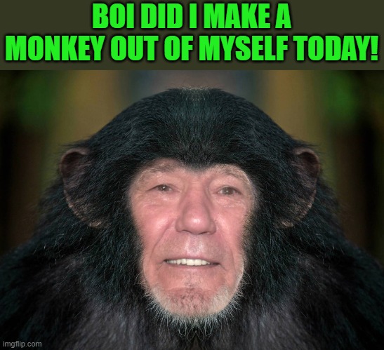 BOI DID I MAKE A MONKEY OUT OF MYSELF TODAY! | made w/ Imgflip meme maker