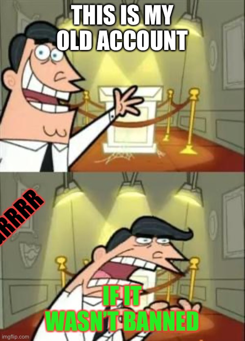 This Is Where I'd Put My Trophy If I Had One | THIS IS MY OLD ACCOUNT; GRRRR; IF IT WASN’T BANNED | image tagged in memes,this is where i'd put my trophy if i had one | made w/ Imgflip meme maker