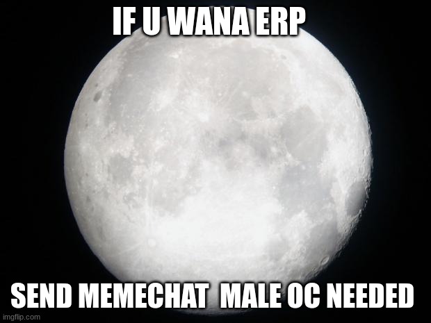 Full Moon | IF U WANA ERP; SEND MEMECHAT  MALE OC NEEDED | image tagged in full moon | made w/ Imgflip meme maker