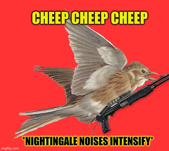 CHEEP CHEEP CHEEP *NIGHTINGALE NOISES INTENSIFY* | made w/ Imgflip meme maker