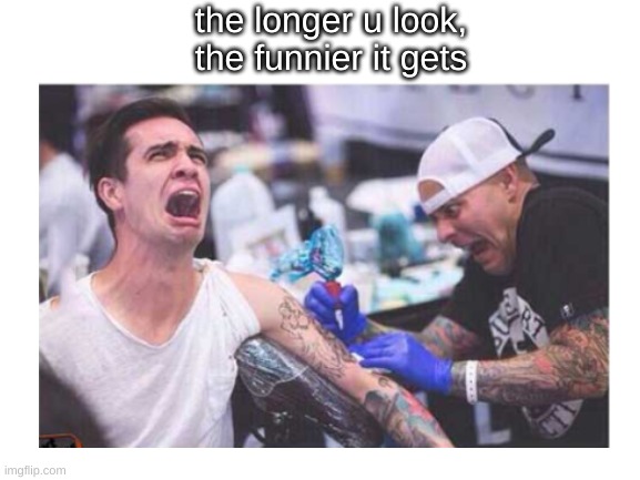 i didnt notice the tattoo artists face at first | the longer u look, the funnier it gets | image tagged in meme,tattoo | made w/ Imgflip meme maker