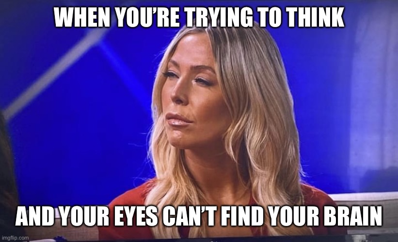 Too dumb | WHEN YOU’RE TRYING TO THINK; AND YOUR EYES CAN’T FIND YOUR BRAIN | image tagged in too dumb | made w/ Imgflip meme maker