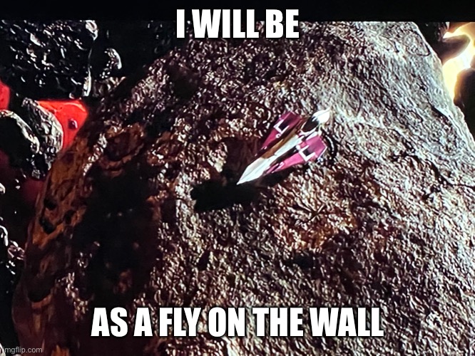 Obi-Wan Ventura, Space Detective |  I WILL BE; AS A FLY ON THE WALL | image tagged in star wars,obi wan kenobi,ace ventura,fly on the wall,pet detective,space detective | made w/ Imgflip meme maker