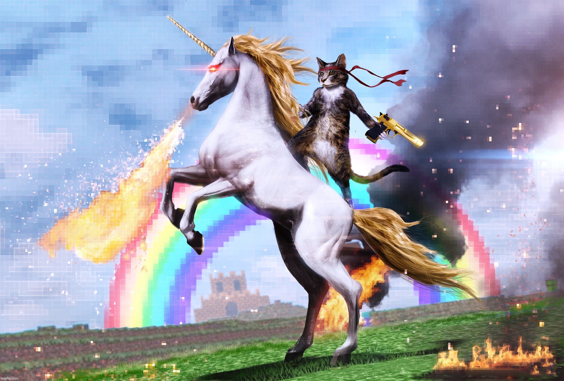 Rainbow cat unicorn | image tagged in rainbow cat unicorn,rainbow cat,unicorn | made w/ Imgflip meme maker