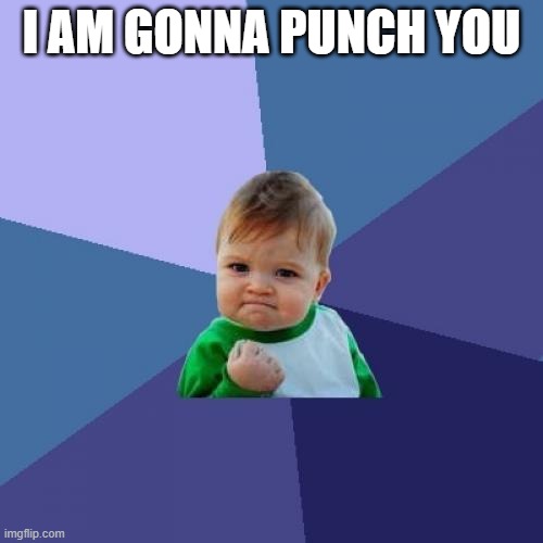 beware | I AM GONNA PUNCH YOU | image tagged in memes,success kid | made w/ Imgflip meme maker