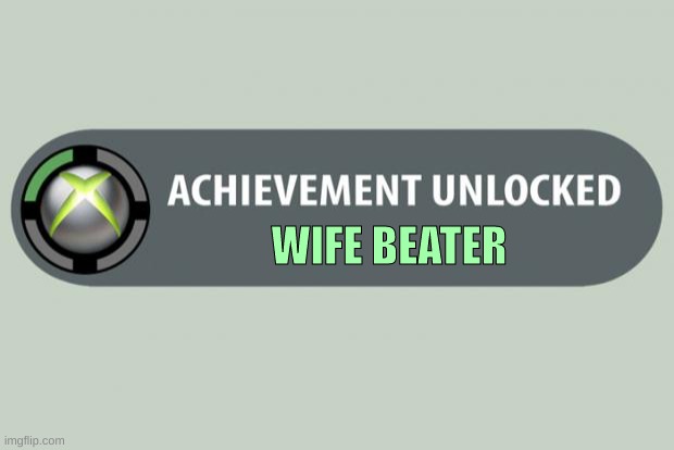 hmm | WIFE BEATER | image tagged in achievement unlocked | made w/ Imgflip meme maker