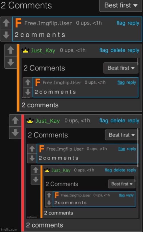 2 comments | image tagged in 2,comments | made w/ Imgflip meme maker