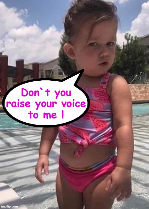 Don`t raise your voice ! | Don`t you
raise your voice
to me ! | image tagged in chubby bubbles girl | made w/ Imgflip meme maker