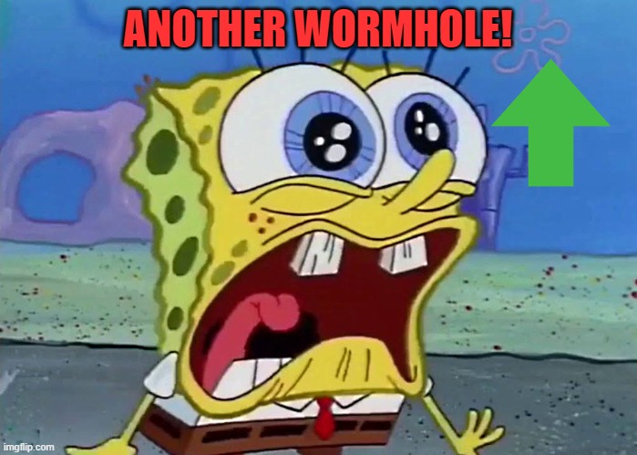 ANOTHER WORMHOLE! | image tagged in spongebob | made w/ Imgflip meme maker