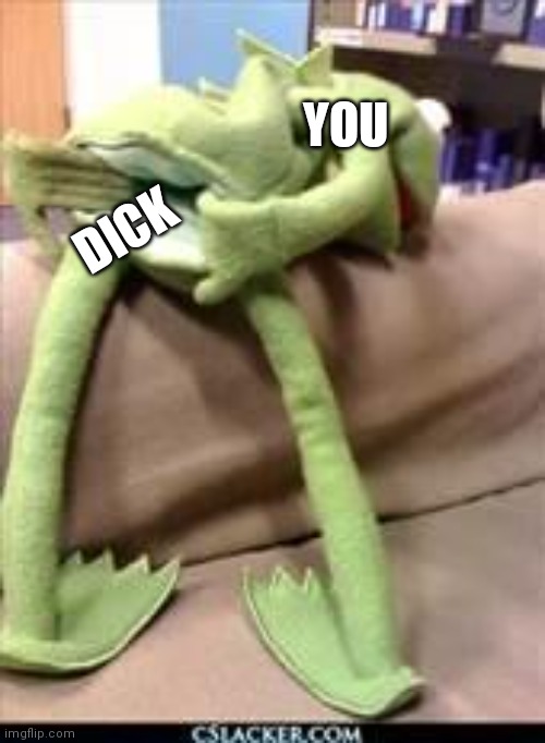 Gay kermit | YOU DICK | image tagged in gay kermit | made w/ Imgflip meme maker