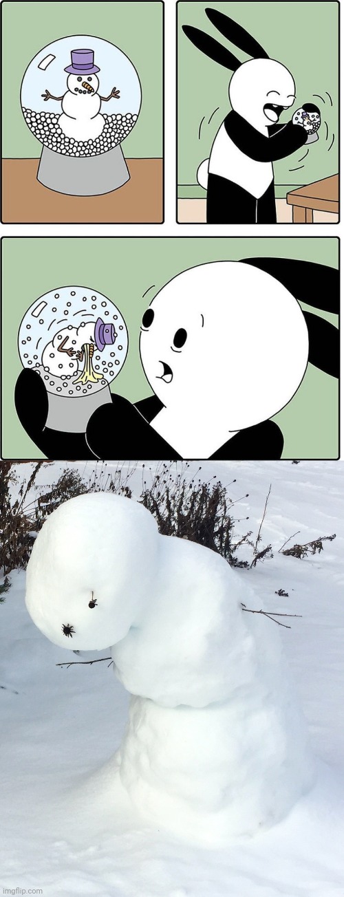 Sick Snowman | image tagged in sad snowman,snowman,snow globe,comics/cartoons,comics,memes | made w/ Imgflip meme maker