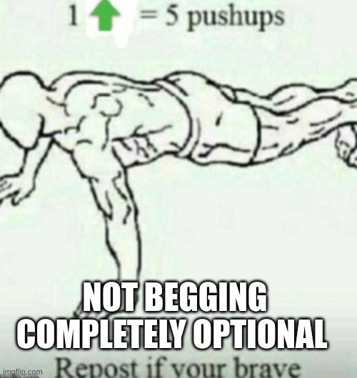 NOT BEGGING COMPLETELY OPTIONAL | made w/ Imgflip meme maker