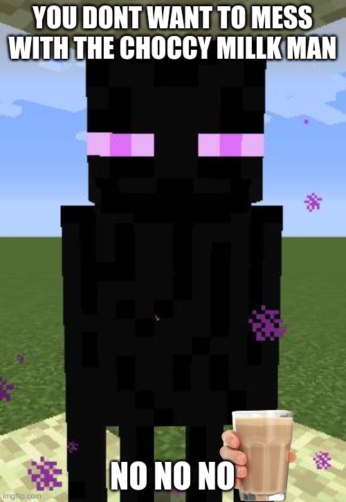 Enderman | YOU DONT WANT TO MESS WITH THE CHOCCY MILLK MAN NO NO NO | image tagged in enderman | made w/ Imgflip meme maker