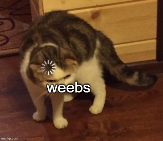 cat loading | weebs | image tagged in cat loading | made w/ Imgflip meme maker