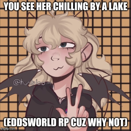 (no erp) HUKHD$KJ | YOU SEE HER CHILLING BY A LAKE; (EDDSWORLD RP CUZ WHY NOT) | image tagged in luna or another name | made w/ Imgflip meme maker