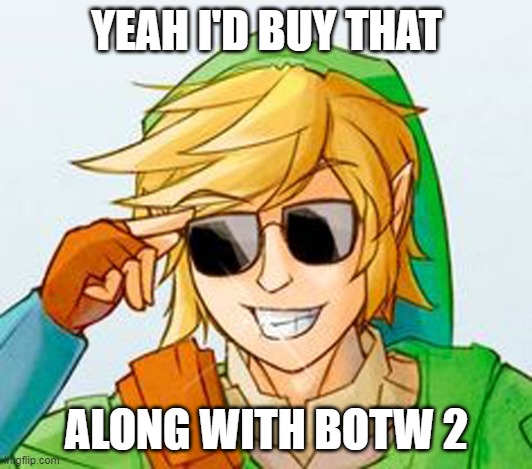 Troll Link | YEAH I'D BUY THAT ALONG WITH BOTW 2 | image tagged in troll link | made w/ Imgflip meme maker