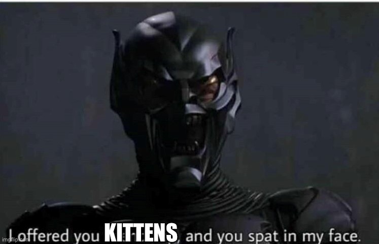 I offerd you friendship and you spat in my face | KITTENS | image tagged in i offerd you friendship and you spat in my face | made w/ Imgflip meme maker