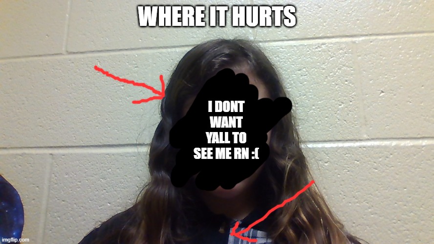 WHERE IT HURTS I DONT WANT YALL TO SEE ME RN :( | made w/ Imgflip meme maker