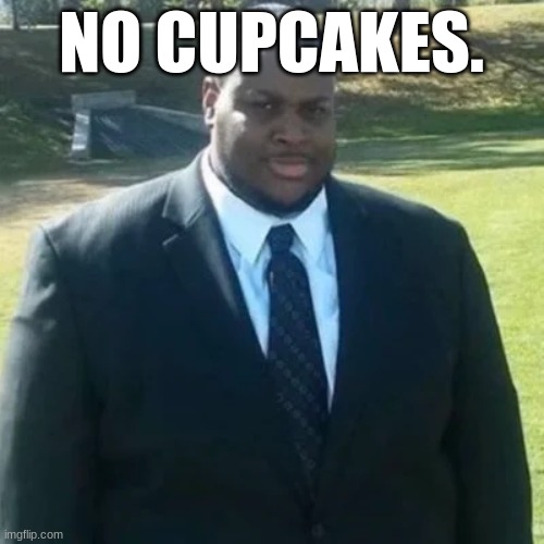 edp445 in a suit | NO CUPCAKES. | image tagged in edp445 in a suit | made w/ Imgflip meme maker