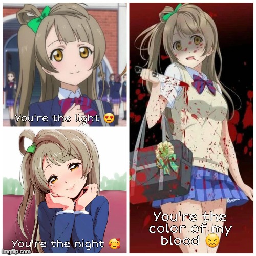 Kotori confirmed she's a yandere | made w/ Imgflip meme maker