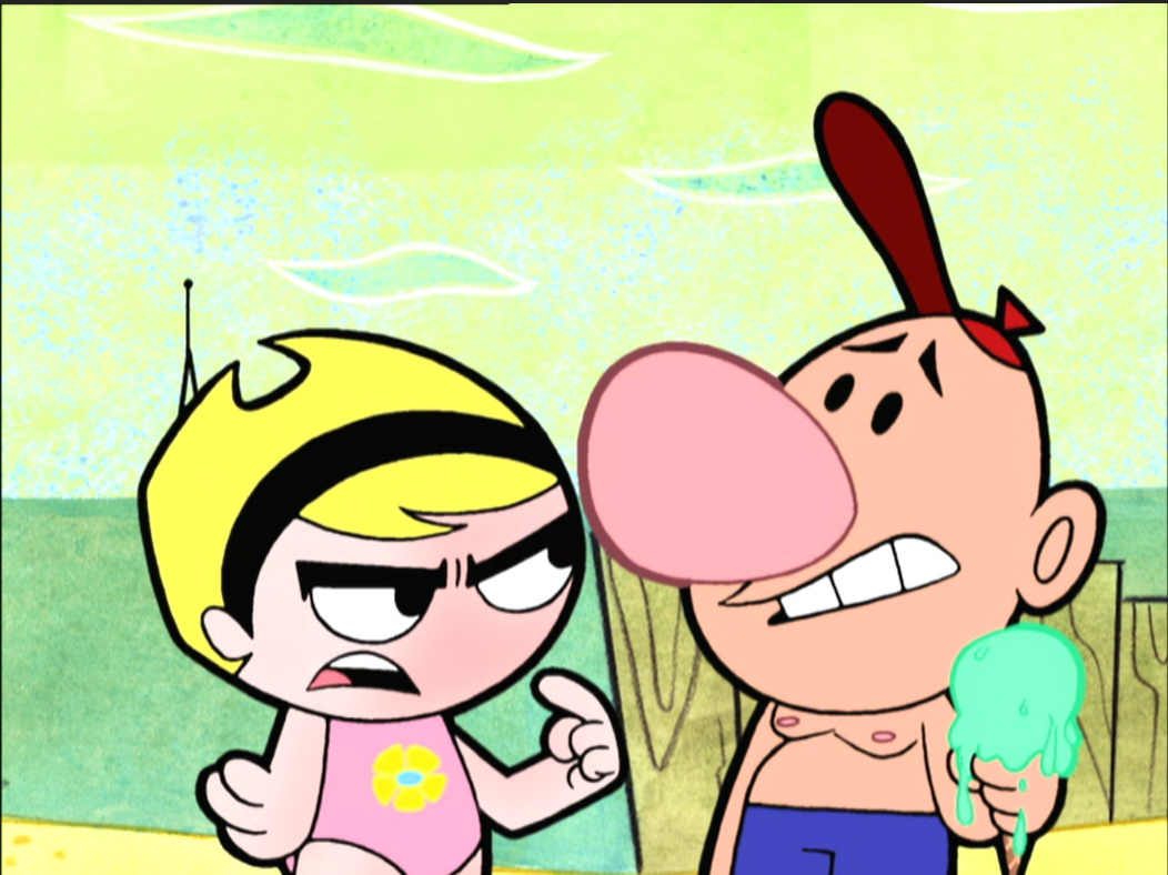 Billy and Mandy at the beach Blank Meme Template