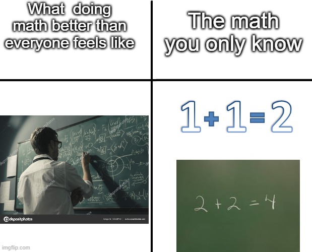 Quick maths... | What  doing math better than everyone feels like; The math you only know | image tagged in cross graph,memes,quick,math | made w/ Imgflip meme maker