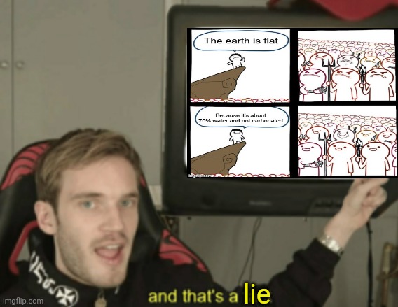 And that's a lie. | lie | image tagged in and that's a fact,lie,pewdiepie,reaction,preaching to the mob,memes | made w/ Imgflip meme maker