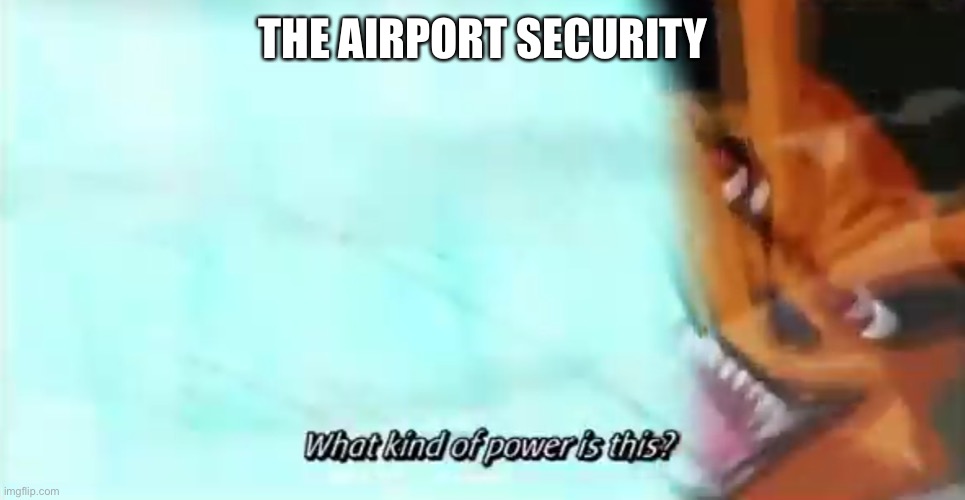 Kurama Kono Powa | THE AIRPORT SECURITY | image tagged in kurama kono powa | made w/ Imgflip meme maker