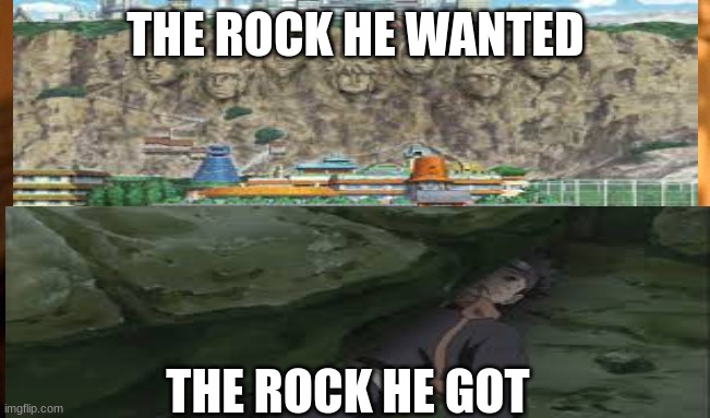 sucks to sucks | THE ROCK HE WANTED; THE ROCK HE GOT | image tagged in funny | made w/ Imgflip meme maker