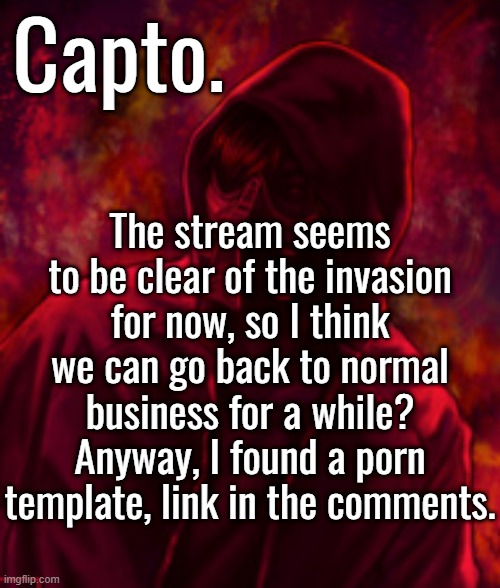 Revenger | The stream seems to be clear of the invasion for now, so I think we can go back to normal business for a while? Anyway, I found a porn template, link in the comments. | image tagged in f o o l | made w/ Imgflip meme maker