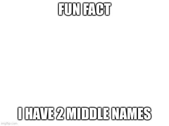 Yes | FUN FACT; I HAVE 2 MIDDLE NAMES | image tagged in blank white template | made w/ Imgflip meme maker