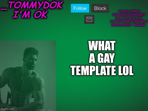 Tommydok temp | WHAT A GAY TEMPLATE LOL | image tagged in tommydok temp | made w/ Imgflip meme maker