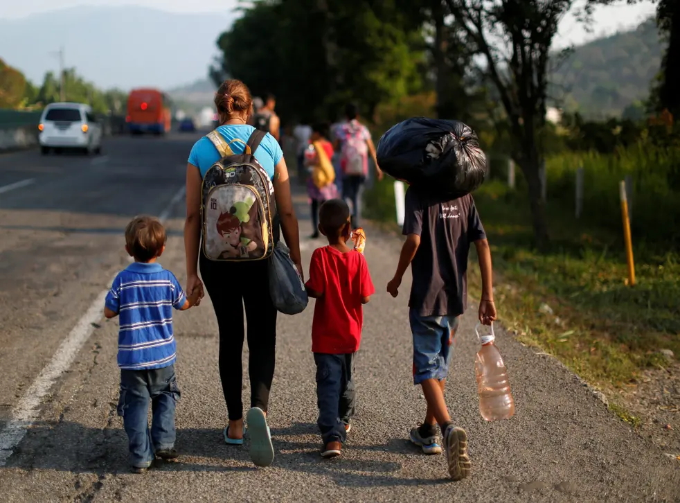 Central American refugees at US border Blank Meme Template