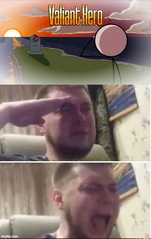 it speaks for itself | image tagged in crying salute,rip,charles calvin,valiant hero,sad | made w/ Imgflip meme maker