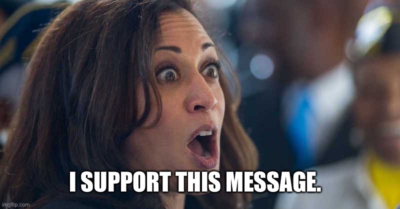 kamala harriss | I SUPPORT THIS MESSAGE. | image tagged in kamala harriss | made w/ Imgflip meme maker