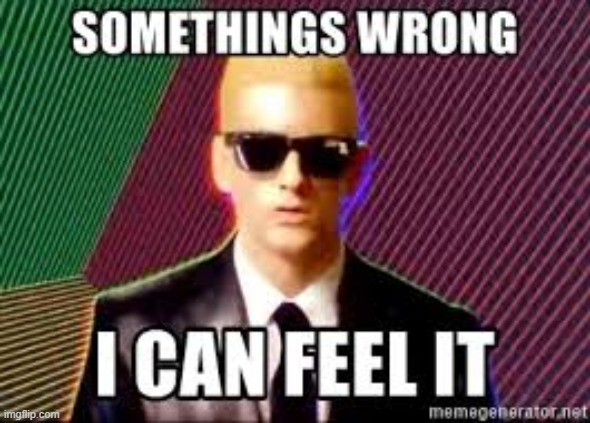 Somethings wrong Eminem | image tagged in somethings wrong eminem | made w/ Imgflip meme maker