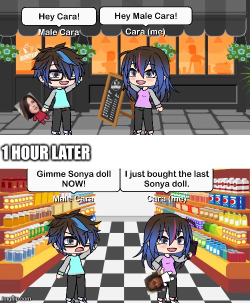 1 hour later | 1 HOUR LATER | image tagged in pop up school,memes,gacha life | made w/ Imgflip meme maker