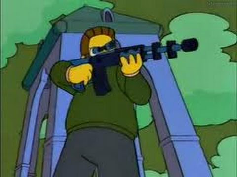 Ned Flanders with sniper rifle Blank Meme Template