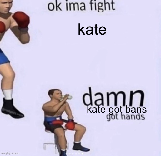damn got hands | kate kate got bans | image tagged in damn got hands | made w/ Imgflip meme maker
