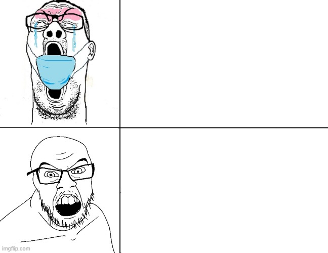 High Quality Soy mask soyjak angry double standard Blank Meme Template