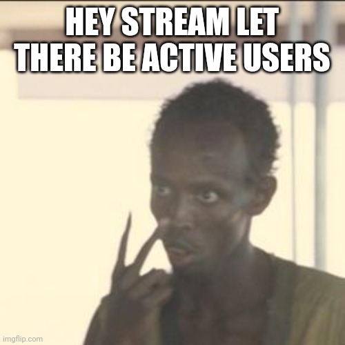 Is it bc im not online often... J | HEY STREAM LET THERE BE ACTIVE USERS | image tagged in memes,look at me | made w/ Imgflip meme maker