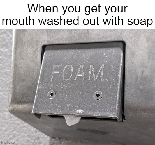 Don't Pick Up the Swearing From Dad Next Time, Kid | When you get your mouth washed out with soap | image tagged in meme,memes,humor | made w/ Imgflip meme maker