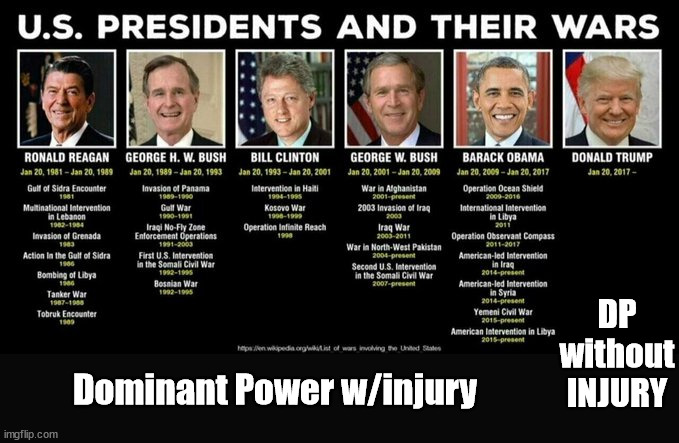 Dominated by those who INJURE you, OR not! | DP without INJURY; Dominant Power w/injury | image tagged in domiant power,dp w/injury,benevolent dictator,evil | made w/ Imgflip meme maker