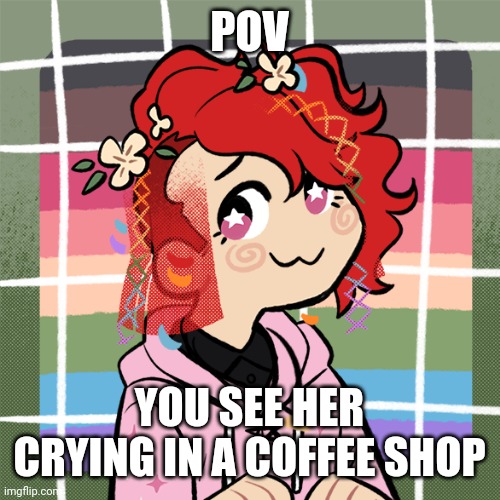 No joke ocs, no bambi ocs. Memechat for ERP | POV; YOU SEE HER CRYING IN A COFFEE SHOP | made w/ Imgflip meme maker