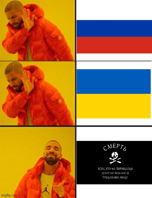 Make Ukrainians Free Again | image tagged in drake three panel,ukraine | made w/ Imgflip meme maker