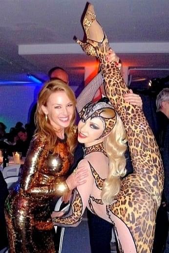Kylie Minogue with cosplay fan Blank Meme Template