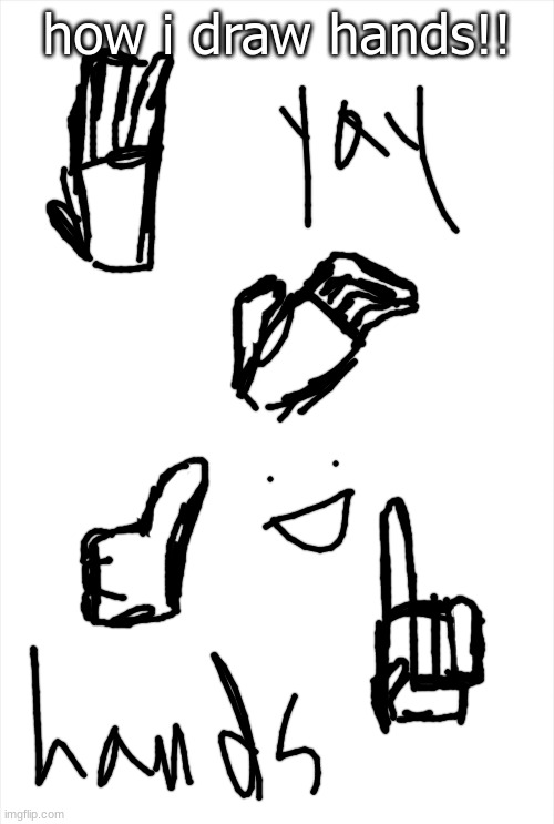 next up is body types :) | how i draw hands!! | image tagged in long blank white template | made w/ Imgflip meme maker