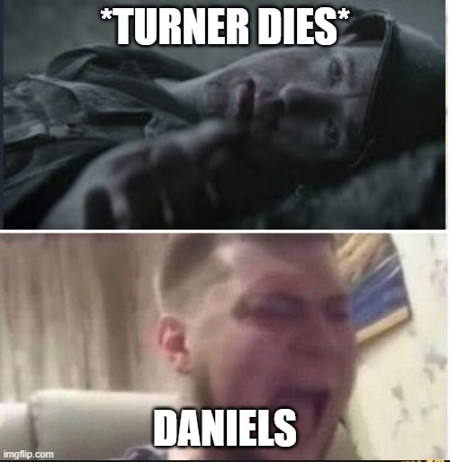 call of duty WWII | *TURNER DIES*; DANIELS | image tagged in crying salute,call of duty,ww2,sad | made w/ Imgflip meme maker